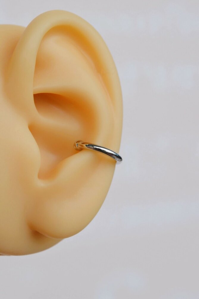 Erkek Sıkıştımalı Kıkırdak Küpe Earcuff - 1